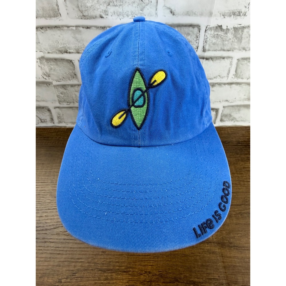 Life is Good Blue Kayak Just Add Water Embroidered Cotton Adjustable Hat Unisex